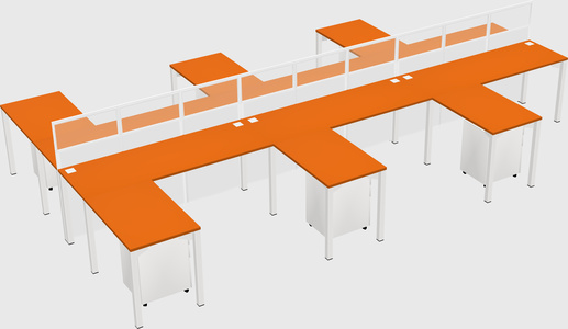 Shared l-shape cubicle