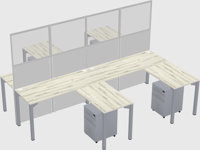 Shared l-shape cubicle