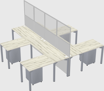 Shared l-shape cubicle