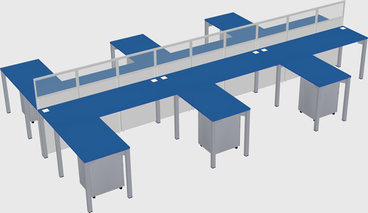 Shared l-shape cubicle