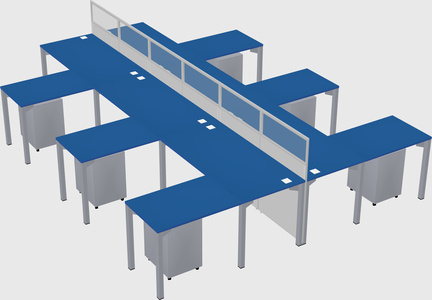 Shared l-shape cubicle