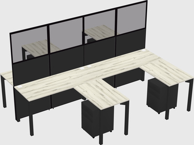 Shared l-shape cubicle