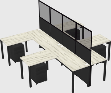 Shared l-shape cubicle