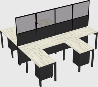 Shared l-shape cubicle