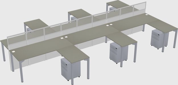 Shared l-shape cubicle