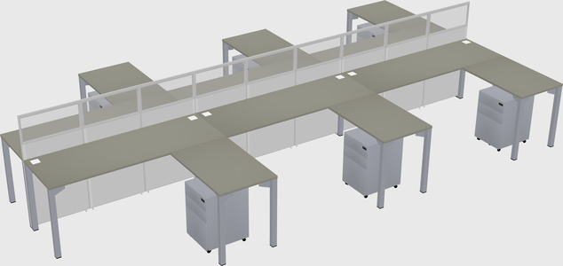 Shared l-shape cubicle