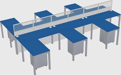 Shared l-shape cubicle