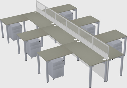 Shared l-shape cubicle