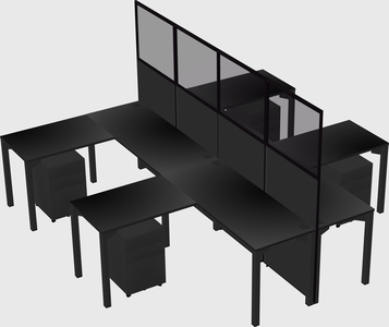 Shared l-shape cubicle