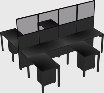 Shared l-shape cubicle