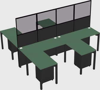 Shared l-shape cubicle