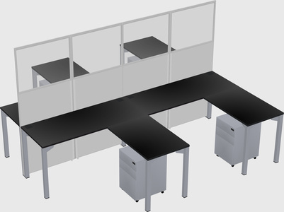 Shared l-shape cubicle