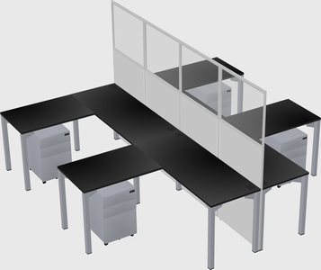 Shared l-shape cubicle