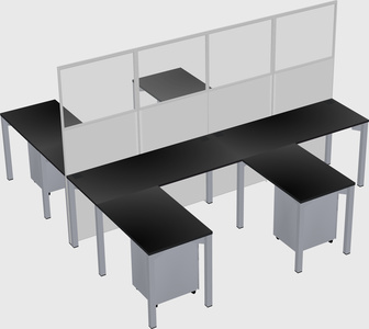 Shared l-shape cubicle