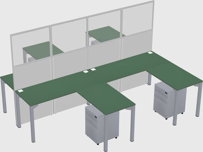 Shared l-shape cubicle
