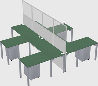 Shared l-shape cubicle