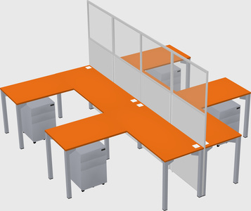 Shared l-shape cubicle