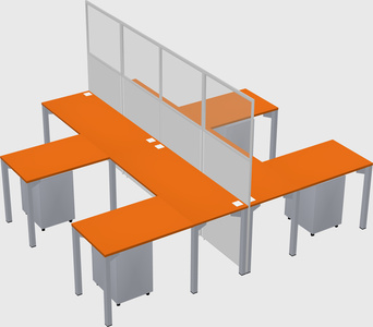 Shared l-shape cubicle