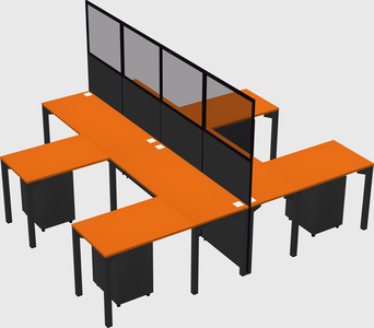 Shared l-shape cubicle