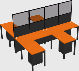 Shared l-shape cubicle