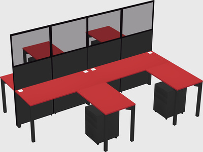 Shared l-shape cubicle