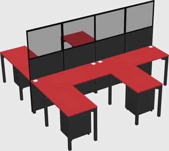 Shared l-shape cubicle