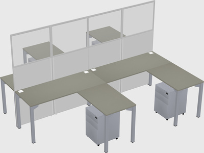 Shared l-shape cubicle