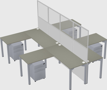 Shared l-shape cubicle