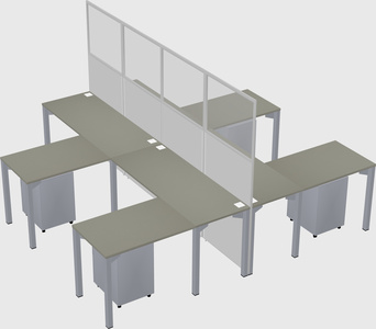 Shared l-shape cubicle