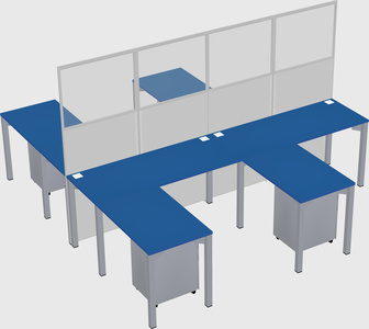Shared l-shape cubicle