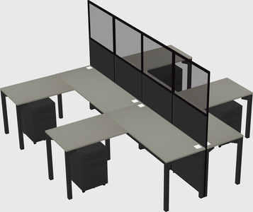 Shared l-shape cubicle