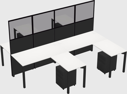 Shared l-shape cubicle