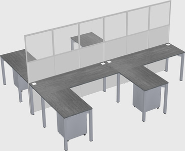 Shared l-shape cubicle