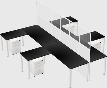 Shared l-shape cubicle