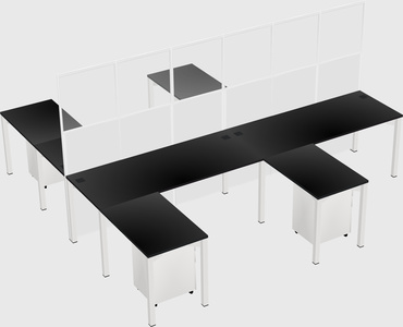Shared l-shape cubicle