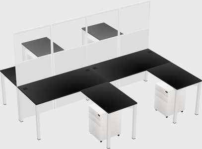 Shared l-shape cubicle