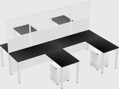 Shared l-shape cubicle