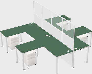 Shared l-shape cubicle