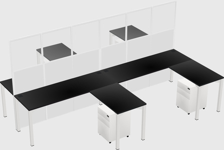 Shared l-shape cubicle
