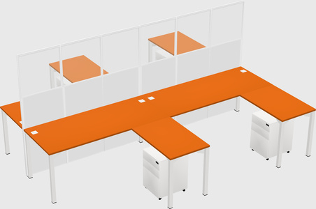 Shared l-shape cubicle