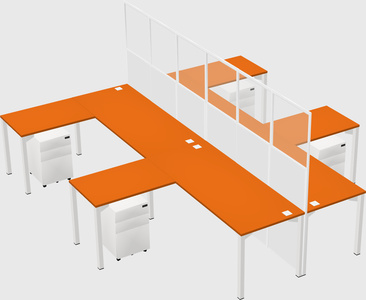 Shared l-shape cubicle
