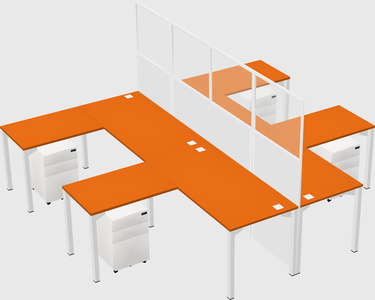 Shared l-shape cubicle