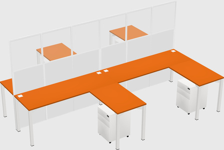 Shared l-shape cubicle