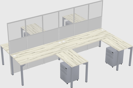 Shared l-shape cubicle