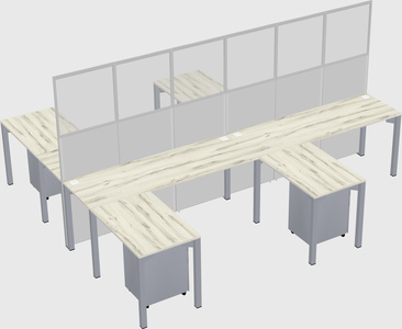Shared l-shape cubicle