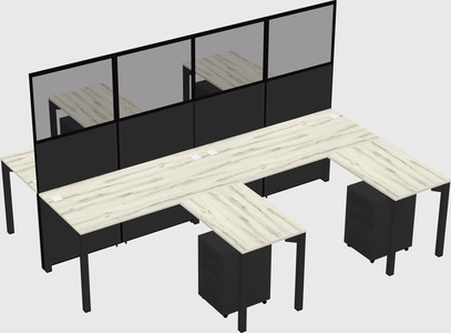 Shared l-shape cubicle