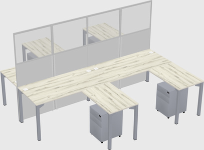 Shared l-shape cubicle