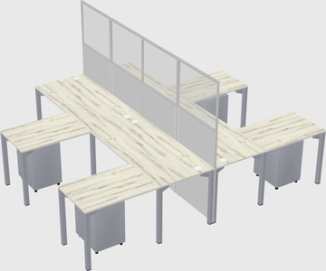 Shared l-shape cubicle