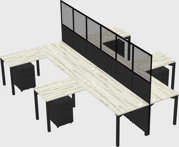 Shared l-shape cubicle