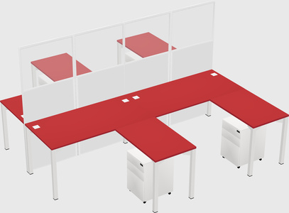 Shared l-shape cubicle